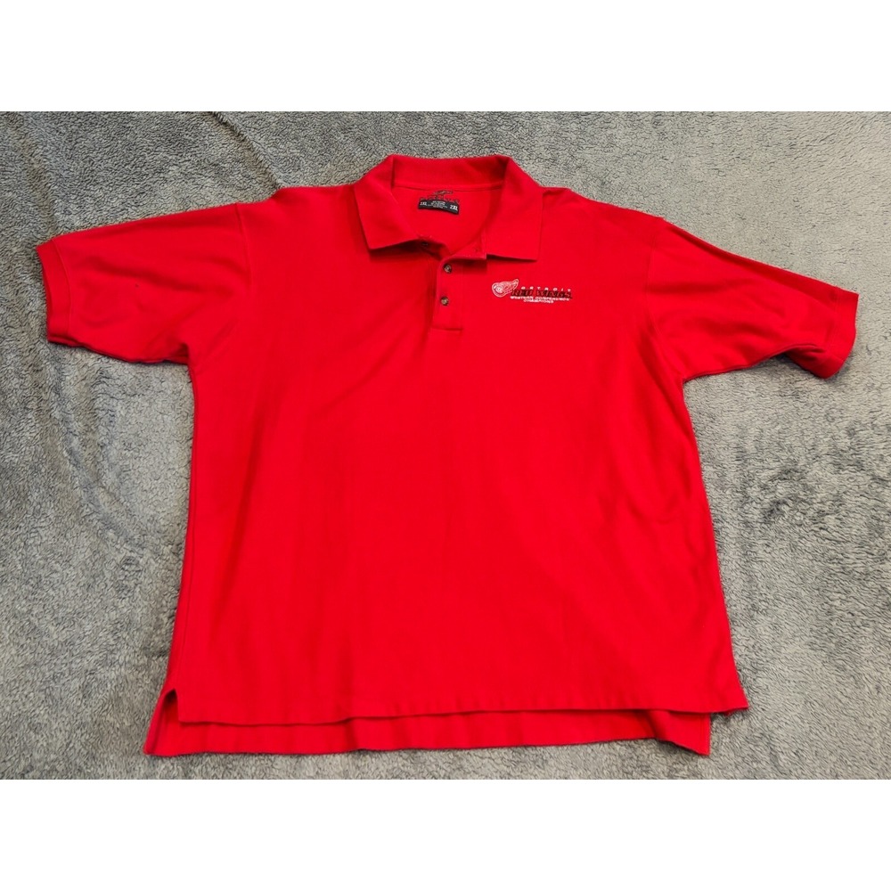 Vintage Detroit Red Wings Polo Shirt Mens 2XL XXL Western Conference Champions